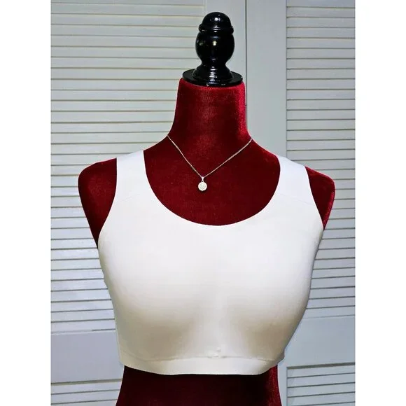Lululemon Women's Beige Cross-Back Sports Bra With Zip Closure Size 36DD 2593 - Picture 1 of 13